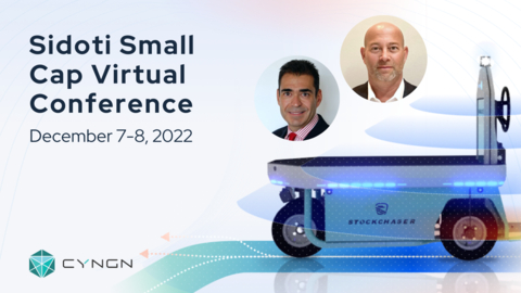 Cyngn announces its participation at the Sidoti Virtual Small Cap Conference on Dec. 7-8, 2022. Source: Cyngn
