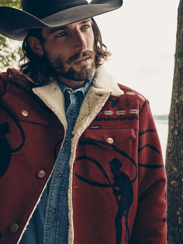 Wrangler x Pendleton offers both men’s and women’s styles, including jeans, sherpa jackets, hoodies, and graphic tees. A nod to the western legacy of both legendary brands, the assortment features a signature luxury wool blanket woven with a roping cowboy motif. (Photo: Business Wire)