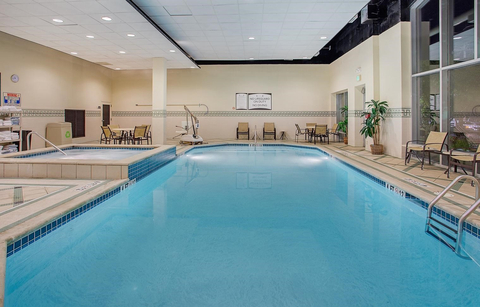 Make a splash in our refreshing indoor pool — and soak in the jacuzzi, too. (Photo: Business Wire)