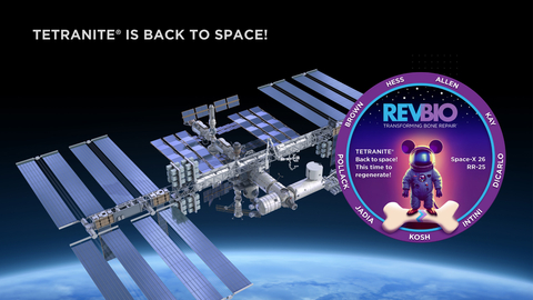 thumbnail RevBio Launches an Experiment for its Regenerative Biomaterial on the International Space Station. This Experiment will Examine TETRANITE’S Ability to Regenerate Bone under the Condition of Microgravity which Simulates Osteoporosis.