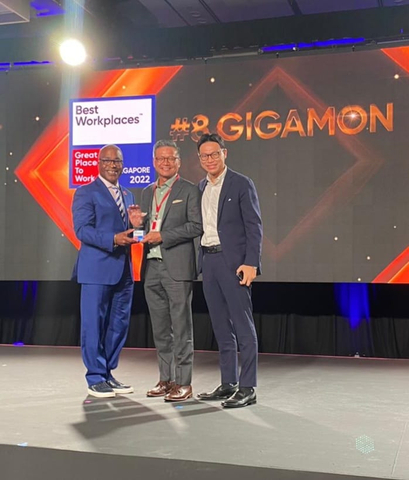 Gigamon Staff Celebrate Working for Top 10 Singapore Workplace (Photo: Business Wire)
