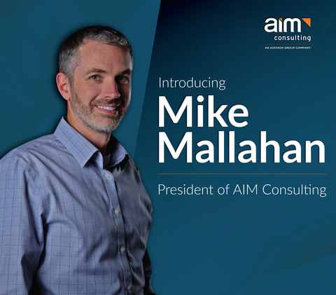 As President of AIM Consulting, Mike Mallahan leads the company's innovative technology solutions and strategic national geographic expansion. AIM's differentiation is its ability to build long-term relationships with the nation's best technology consulting talent and deliver end-to-end business-critical initiatives with modern technologies and processes. A 24-year veteran, Mallahan has led companies through substantial growth cycles, designing and streamlining service delivery processes, advancing consulting methodologies for enhanced client experiences, and improving profitability. Mallahan is passionate about growing an inclusive culture in the workplace and developing the next generation of leaders. (Photo: Business Wire)