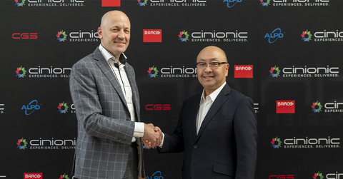 Wim Buyens, CEO of Cinionic (left) and Takayuki Ikeda, President of TOHO Cinemas (right). (Photo: Business Wire)