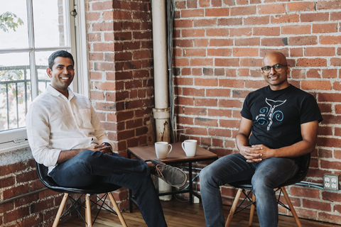 Pebble cofounders Manoj Pinna and Vinay Reddy (Photo: Business Wire)