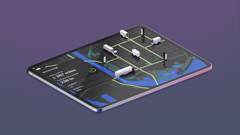 Interface design displaying Einride's connected electric trucking and charging network (Graphic: Business Wire)
