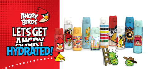 Ion8 Leakproof water bottle and Rovio collaborate on 10 new Angry Birds bottles (Graphic: Business Wire)