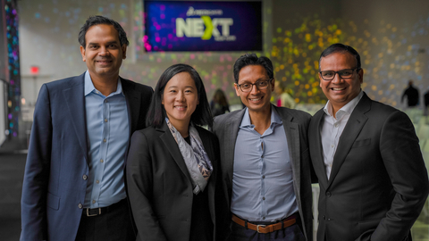 (l to r) co-CEO, Sastry Chilukuri; Vice President, Medidata Link, Akiko Shimamura; Vice President Medidata AI, Arnaub Chatterjee; co-CEO Rama Kondru (Photo: Business Wire)