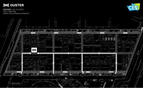 Ouster to exhibit at CES Las Vegas 2023 from January 5-8 in the LVCC West Hall Booth #6541. (Graphic: Business Wire)