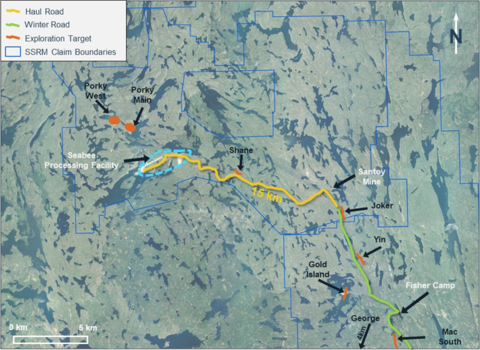 Figure 1: Plan map of the Seabee property, highlighting existing infrastructure and exploration targets. (Graphic: Business Wire)