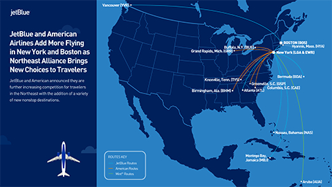 JetBlue Expands its Route Map in New York and Adds New International Destination From Boston. (Graphic: Business Wire)