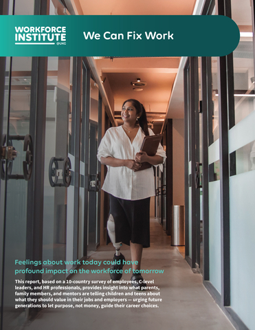 original Read the 12-page executive report for global insight into what parents, family members, and mentors are telling children and teens about what they should value in their jobs and employers, and why purpose and trust can make all the difference.