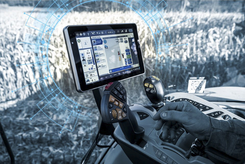 Using the Raven Autonomy™ Driver Assist Harvest Solution’s multifunction controller, the combine operator can nudge the grain cart forward or backward to fill the bin appropriately. There is no need to speed up or slow down to change cart positioning. (Photo: Business Wire)