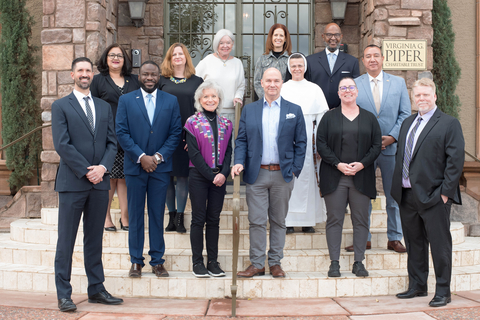 original Group Photo Caption: Virginia G. Piper Charitable Trust 2022 Piper Fellows: Jared Kittelson, Kirk Johnson, Denise Resnik, Dr. Gerd Wuestemann, Jessyca Leach, Christopher Tiffany. Second Row: Alicia Nuñez, Becky Bell Ballard, Sister Mary Jordan Hoover, O.P., Pedro Cons. Back Row: Mary Jane Rynd, Piper Trust president & CEO, Marcia Mintz, David J. Hemphill. (Photo: Business Wire)