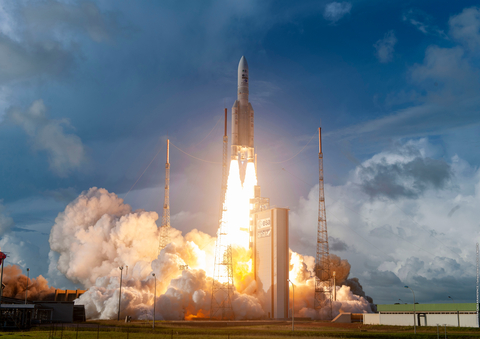 original Satellites Galaxy 35 and 36 launch aboard Arianespace's Ariane 5 rocket. (Courtesy: Arianespace)