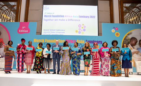 Senator Dr. Rasha Kelej with 13 African First Ladies during the 9th Edition of Merck Foundation Africa Asia Luminary (Photo: Business Wire)