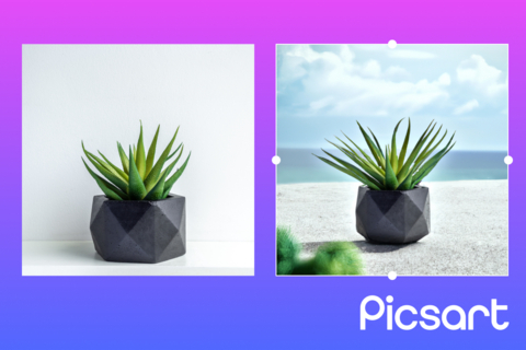 Picsart's AI Background tool places an object realistically within a newly generated scene (Graphic: Business Wire)