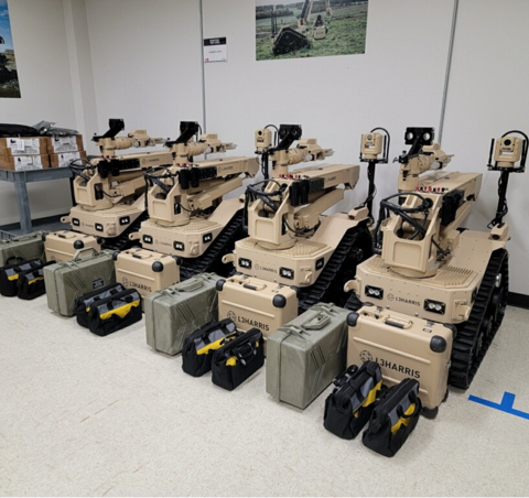 The L3Harris T7 EOD robot offers increased speed, improved lift, reach strength, extended battery life and human-like dexterity, increasing mission-critical precision for complex explosive ordnance disposal missions worldwide. (Photo: Business Wire)