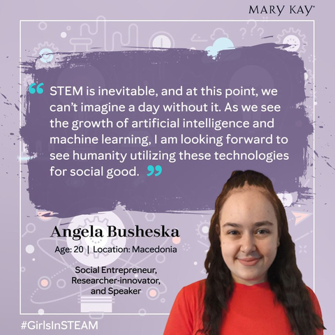 thumbnail 2022 Young Women in STEAM Grant recipient Angela Busheska of Macedonia (Photo: Mary Kay Inc.)