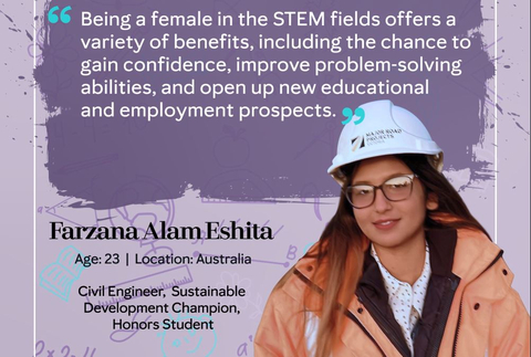 thumbnail 2022 Young Women in STEAM Grant recipient Farzana Alam Eshita of Australia (Photo: Mary Kay Inc.)