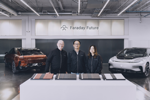 Faraday Future Leadership (L-R): Matthias Aydt, Global Senior Vice President, Product Execution; Xuefeng (“XF”) Chen, Faraday Future Global CEO; Yun Han, Chief Accounting Officer and Interim Chief Financial Officer (Photo: Business Wire)