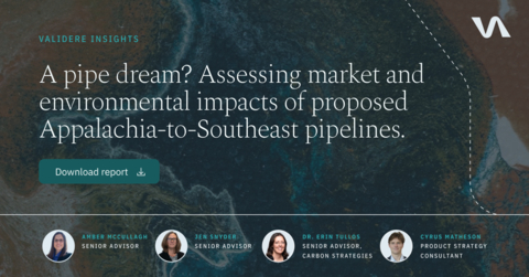 In the latest Validere Insights report, our Market Fundamentals Team assesses the market and environmental impacts of proposed Appalachia-to-Southeast pipelines. (Graphic: Business Wire)