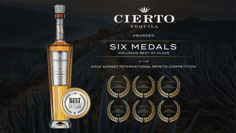 CIERTO TEQUILA AWARDED SIX MEDALS, INCLUDING BEST OF CLASS, AT THE 2022 SUNSET INTERNATIONAL SPIRITS COMPETITION (Graphic: Business Wire)