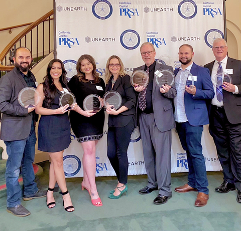 The Merlot Marketing team after winning eight awards at the PRSA California Capital Chapter's annual Influence Awards Gala. (Photo: Business Wire)