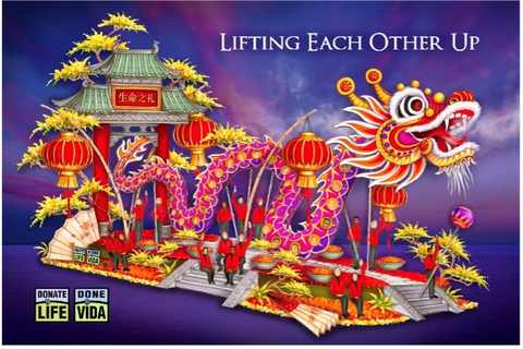 Celebrating 20 Years of Rose Parade Participation, The 2023 Donate Life Rose Parade® Float, Lifting Each Other Up Will Honor 59 Organ, Eye and Tissue Donors and Recipients (Graphic: Business Wire)