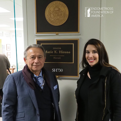 original EndoFound co-founder Tamer Seckin, MD., and EndoFound Ambassador and EndoTV producer and host Diana Falzone visited Capitol Hill in 2018. (Photo Courtesy of EndoFound)
