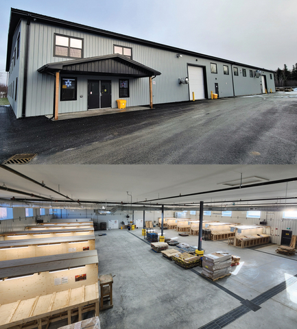 thumbnail Figure 2. Pictures of the recently completed 25,000 ft2 “Giga-Shack” located in Gander, Newfoundland. (Photo: Business Wire)