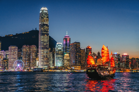The iconic Dukling junk sails at night in spectacular Victoria Harbour. Hong Kong will be fully open to visitors beginning December 29, 2022. (Photo: Business Wire)