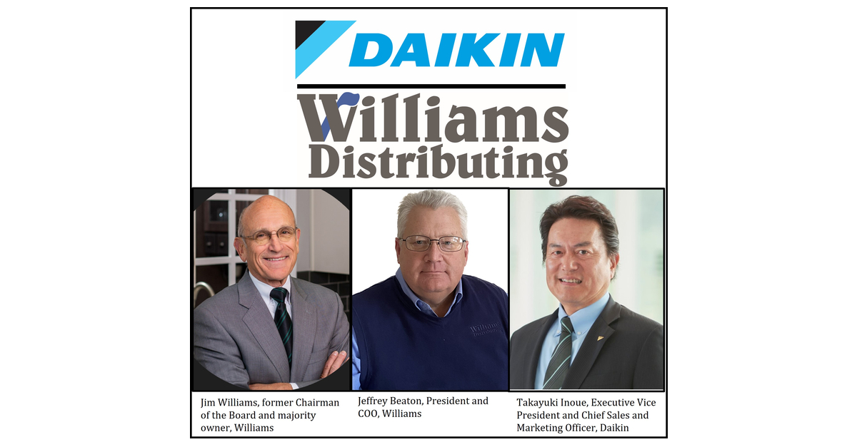Daikin Acquires Williams Distributing, a Distribution Powerhouse for HVAC and Building Products