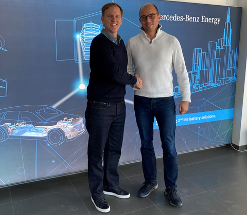 Left to Right Justin Lemmon, Co-founder and Head of International Operations of Lohum Gordon Gassman, CEO of Mercedes-Benz Energy