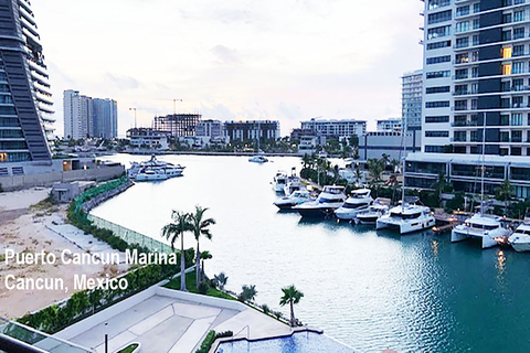 original Photo: Puerto Cancun Marina, Cancun Mexico. Puerto Cancun is a major real estate development including destination shopping mall, dining, hotels, luxury towers, single family homes, marina, and office buildings. (Photo: GigNet)