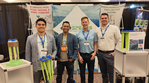 From left to right: Ian Doromal (ecoSPEARS EVP, Co-Founder), Serg Albino (ecoSPEARS CEO, Co-Founder), Chris Coggans (WSP Vice President), Andrew Madison (WSP Senior Lead Consultant, Technical Principal, & Geochemist) (Photo: Business Wire)