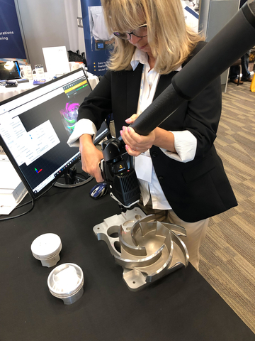 original ReverseEngineering.com 2023 add-in Fusion 360 and Romer Absolute arm 3D scanning pump impeller. (Photo: Business Wire)