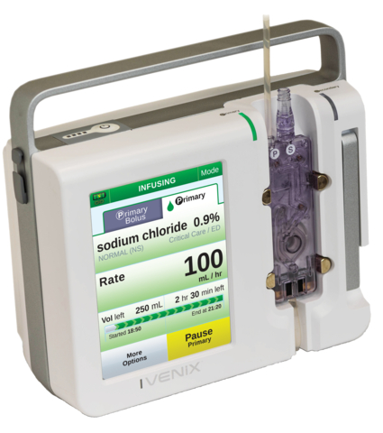 The Ivenix Infusion System from Fresenius Kabi includes a large-volume pump (pictured here), a portfolio of administration sets, and a suite of infusion management tools that seamlessly work together to inform care, advance clinical efficiency, and reduce costs. (Photo: Business Wire)
