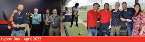 Jared Shepard cuts the ribbon to officially open Hypori’s Austin office. Hypori employees enjoy team building and Top Golf in The Domain, Austin, TX, April 2022. (Photo: Business Wire)