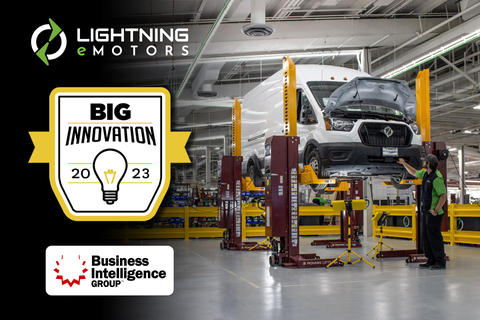 The Business Intelligence Group has awarded its BIG Innovation 2023 awards to Lightning eMotors and its CEO Tim Reeser (image: Lightning eMotors / Business Intelligence Group)