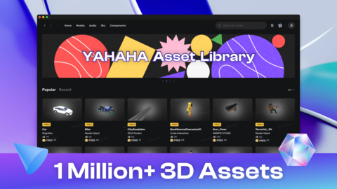 original No code social creation platform YAHAHA gives creators over one million 3D assets to build games and environments (Graphic: Business Wire)