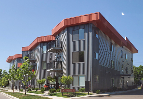 Roof of multi-family residential building outfitted with U. S. Steel’s GALVALUME® coated steel coils for superior and lasting performance. U. S. Steel upgraded its warranty on GALVALUME® from 20-25 years to 40-60 years. (Photo: Business Wire)