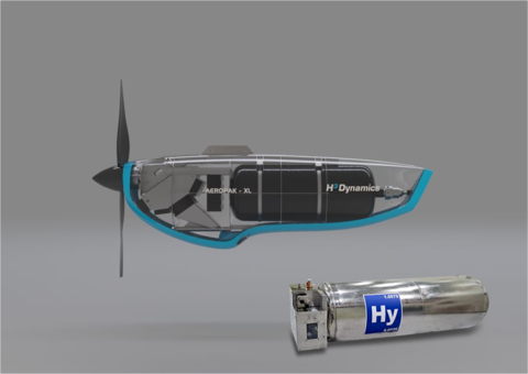 H3 Dynamics Liquid hydrogen nacelles with Hylium Liquid hydrogen tank (Photo: Business Wire)