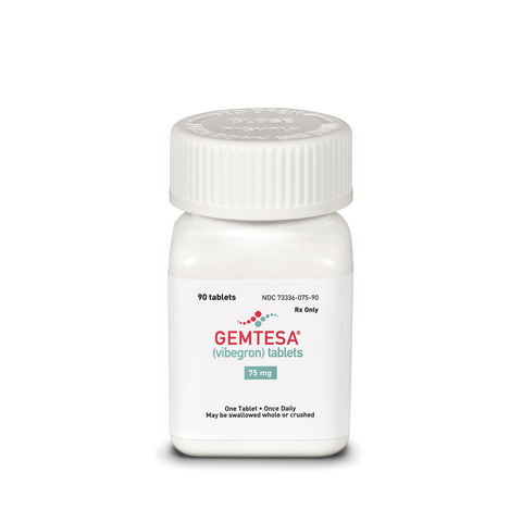 GEMTESA® (vibegron) 75 mg tablets is a prescription medication for the treatment of overactive bladder (OAB) in adults with symptoms of leakage episodes, urgency and frequency. For more information about GEMTESA and Full Prescribing Information, please visit, www.GEMTESA.com. (Photo: Business Wire)