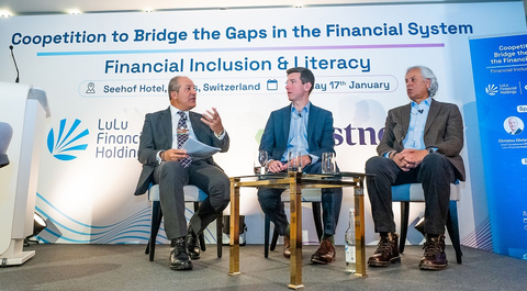 original LuLu Financial Holdings首席合规官Christos Christou和Eastnets创始人兼首席执行官Hazem Mulhim在达沃斯世界经济论坛的间隙讨论了合规在实现金融普惠性方面的作用。该活动由LuLu Financial Holdings和Eastnets共同主办。（照片：AETOSWire）  