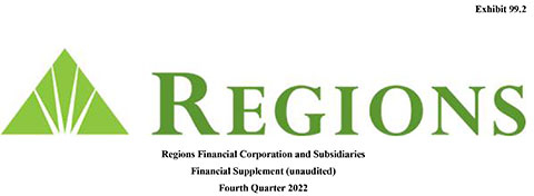 Regions Financial Corporation and Subsidiaries Financial Supplement (unaudited) Fourth Quarter 2022