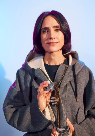 Jennifer Connelly receives the IMDb STARmeter Award at the IMDb Studio at Acura Festival Village on Sunday, January 22, 2023 in Park City, Utah (Photo by Corey Nickols/Getty Images for IMDb)
