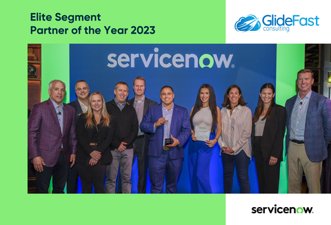 GlideFast Consulting Recognized as the 2023 ServiceNow Americas Elite Segment Partner of the Year and ServiceNow Americas Customer Workflow Partner of the Year. This is GlideFast’s second consecutive year being named the ServiceNow Americas Elite Segment Partner of the Year. GlideFast has now won 4 awards from ServiceNow in the last 18 months. (Photo: Business Wire)