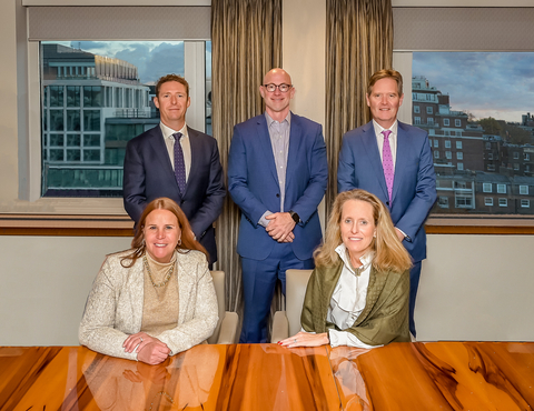 original The Knight Frank and Berkadia partners. From left to right: Neil Brookes, Knight Frank; Dori Nolan, Berkadia; Justin Wheeler, Berkadia; Hilary Provinse, Berkadia; Will Beardmore-Gray, Knight Frank. (Knight Frank)