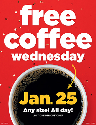 Holiday Stationstores is offering free coffee on Wednesday, Jan. 25, 2023.