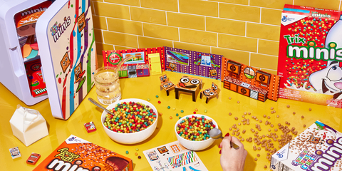 General Mills is creating a Minis Breakfast Bundle to complement the release of our new Minis cereals, complete with mini kitchen items for whipping up an itsy-bitsy breakfast, as well as even mini-er accessories for fans to use to deck out our back-of-the-box kitchens. (Photo: Business Wire)